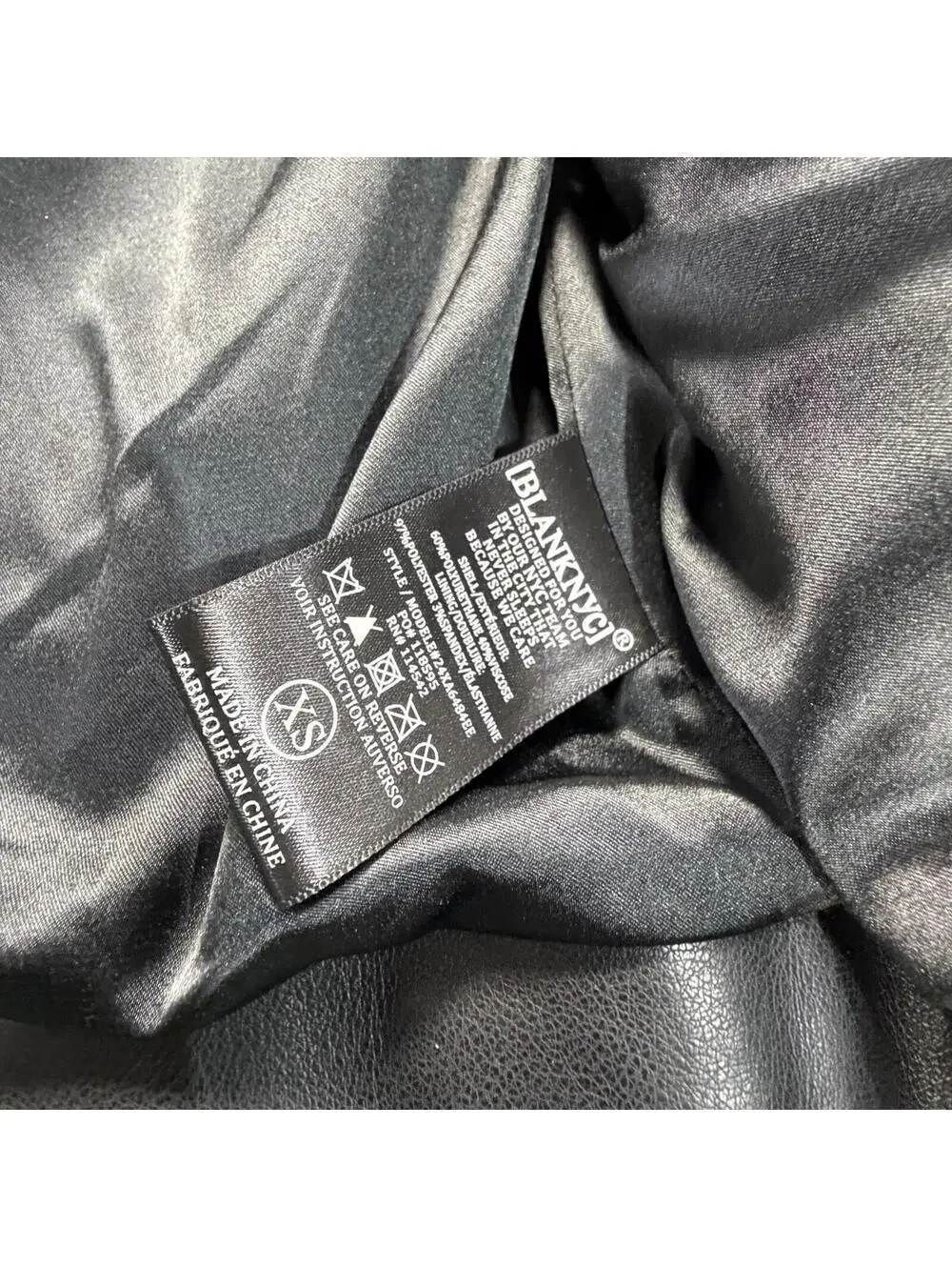 [BLANKNYC] Vegan Leather Moto Jacket Black Quilted Ribbed XS Crop Biker
